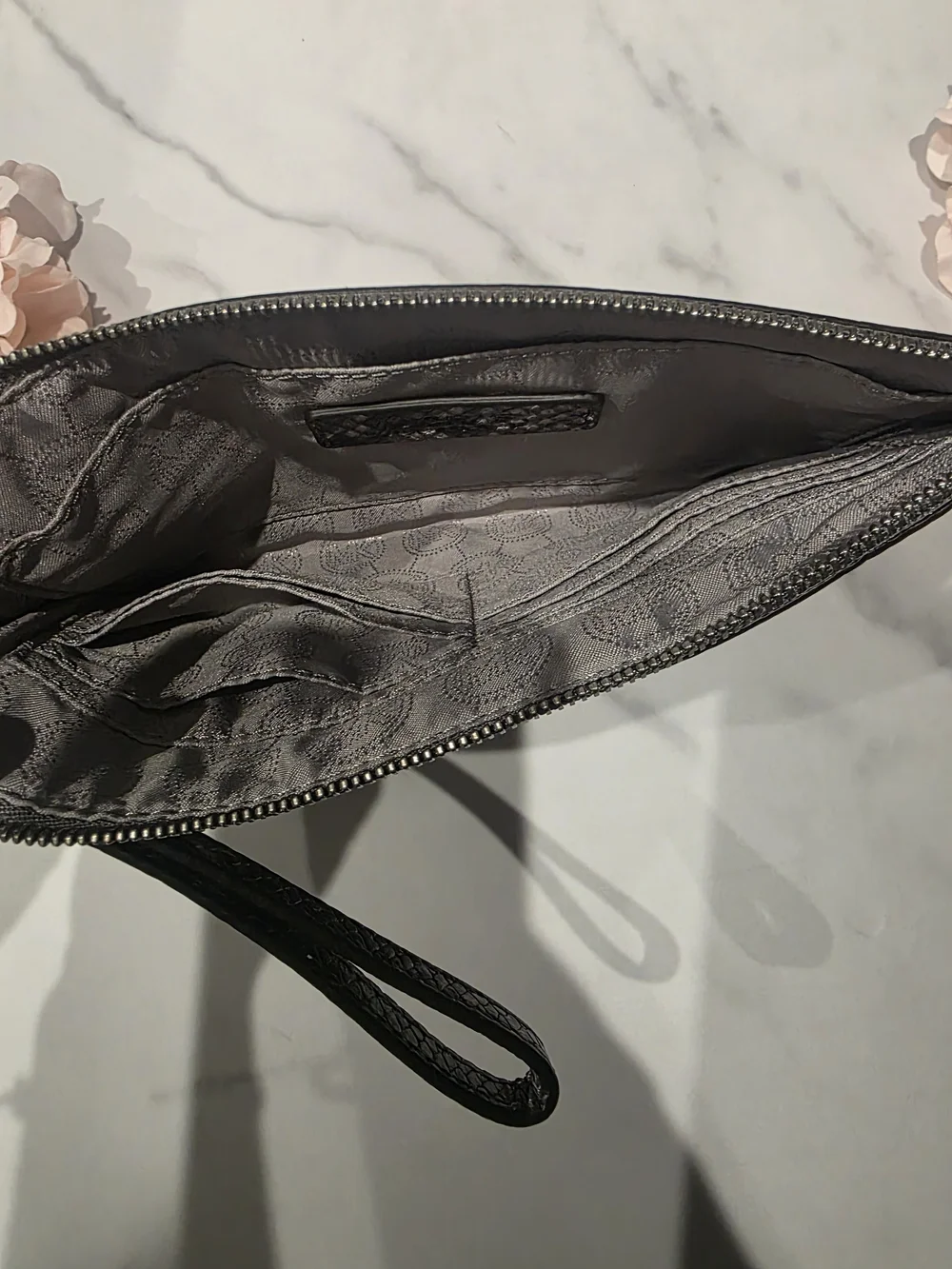 Michael Kors - Black and Gray Snake-Print Wristlet Clutch